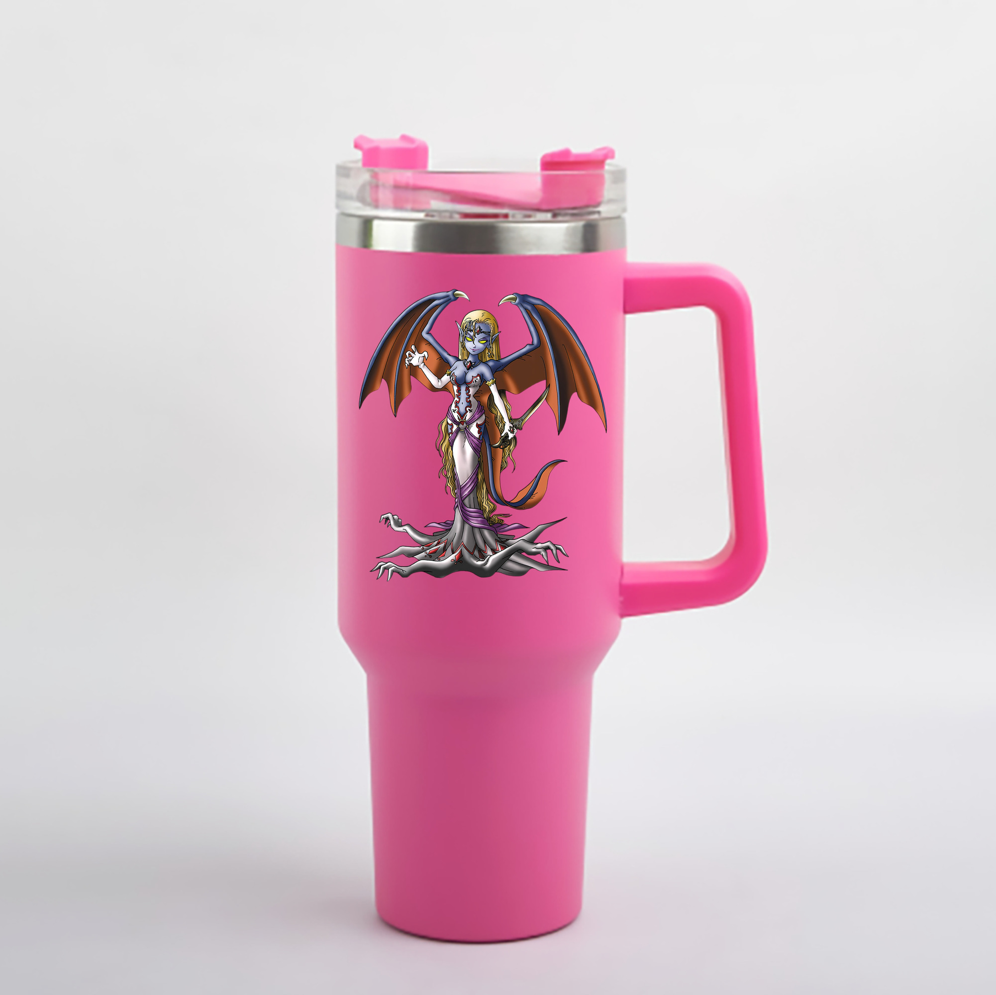 （画像用） ドラゴンクエスト Doragon Kuesuto Dragon Quest 1200mL車用タンブラー - クリスタルステッカー（プラスチックストロー付き）